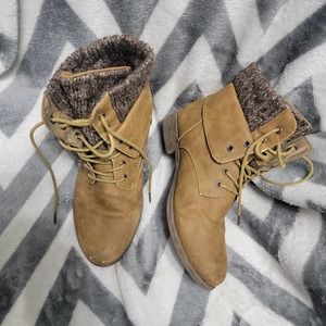 Muk Luks Tan Lace Up Boots